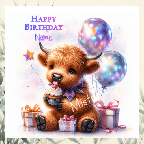 Personalised highland cow - highland,