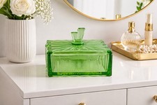 Vintage Art Deco Green Glass
