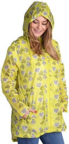 Ladies heart lime rain mac - heart,