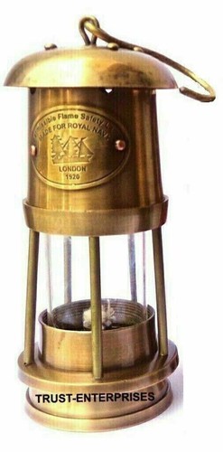 Lamp antique brass - lamp, miner