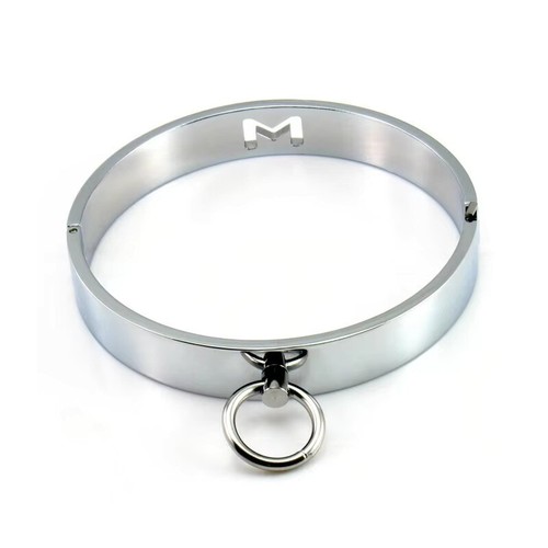 Steel bondage collar - steel,