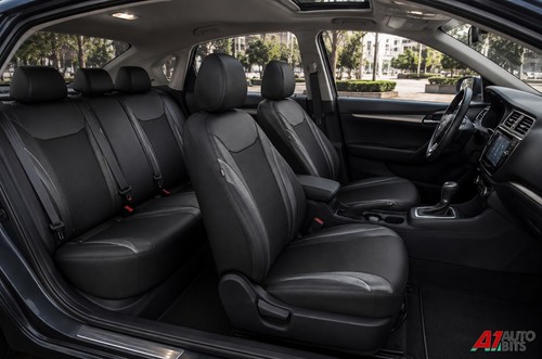 Black leather alcantara - black, look
