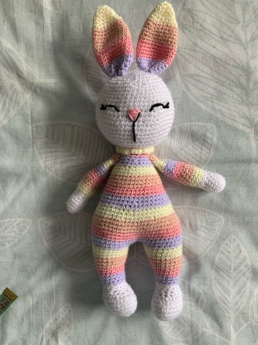 Handmade crochet rainbow bunny - handmade,
