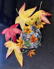 Heavy   Vintage Glass Flower Frog  