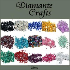 1mm Diamante Loose Flat Back Rhinestone Craft Gems Choose from 18 colours