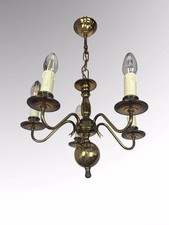 Two Small Flemish Style Chandeliers Ceiling Lights Pair