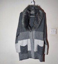 ladies grey mix knit coatigan