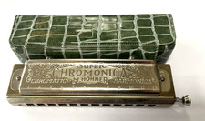 Vintage M Hohner Super Chromonica Chromatic Harmonica Number 270 In Case C Key