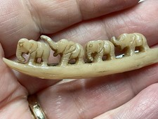 Jewellery Stunning Antique Art Deco Carved Celluloid Elephant Brooch