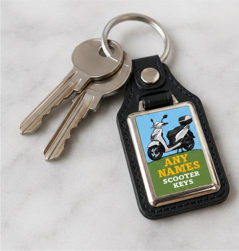 Personalised scooter keyring - keyring,