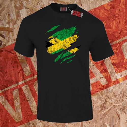 Torn jamaica flag - jamaica, t-shirt