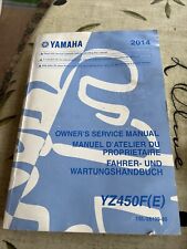 USED Yamaha 2014 YZ450F Owners Manual MX Enduro Free UK Post