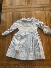 Rachel Riley Blue Summer Bloom Dress 5Y – Swiss Dot Cotton Traditional Party