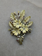 Vintage Exquisite Enamel Yellow Primrose Flower Birthday Series Brooch 6.5cm H