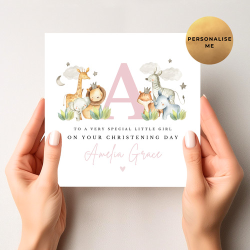 Personalised christening card - christening,