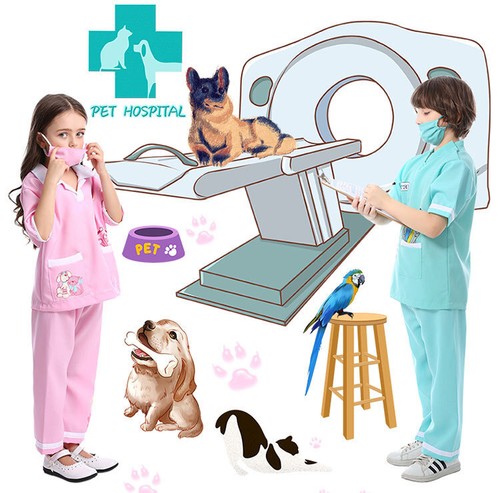 Girls pink vet costume - pink,