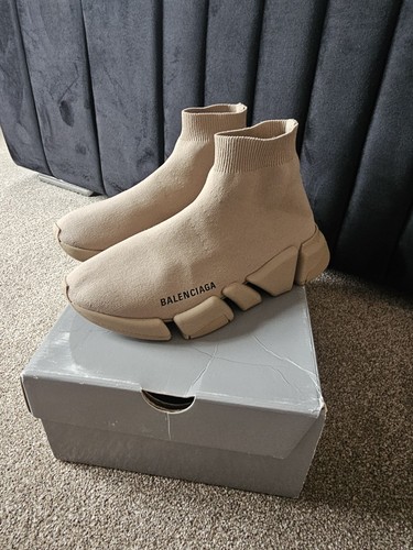 Balenciaga beige sock boot - sock,