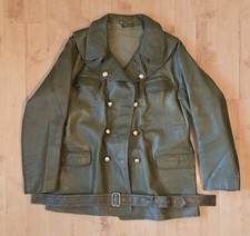 Vintage Belgian Military/Police Motorcycle Leather Jacket 1950’s, very rare XL