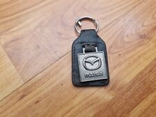 GENUINE VINTAGE MAZDA CAR DEALERSHIP LEATHER + METAL KEYCHAIN KEYRING