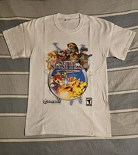Super Smash Bros Melee Bootleg White Shirt Nintendo GameCube Sz S Rare