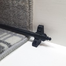 13 x 90cm Black Stair Rods - Urn End Finals - Carpet Runners - 13 x Carpet Rods