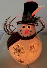 Fiber Optic Snowman VTG 13”