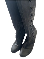 Black Leather Knee High Boots