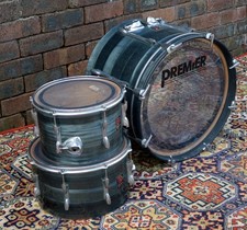 Vintage Premier Grey Shimmer Drum Kit  1960s premier.