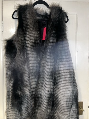 Faux raccoon fur gilet - raccoon,