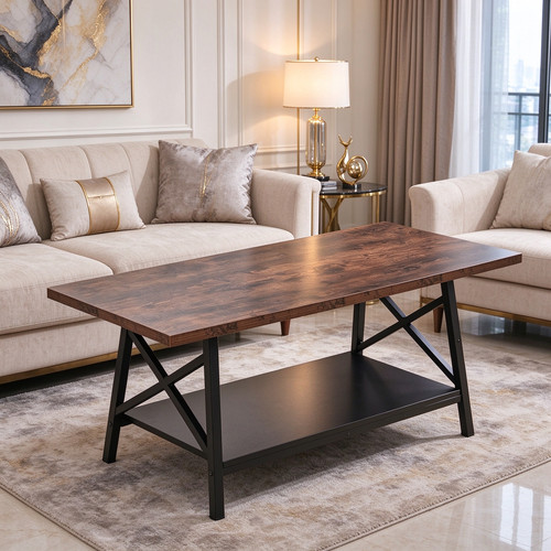 Rectangle wood coffee table - coffee,