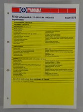 Inspection Sheet Yamaha RS 100