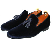 Ask the Missus Navy Tasselled Velvet Loafers Size UK 7 EU 41