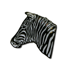 Zebra Head Enamel Lapel Pin