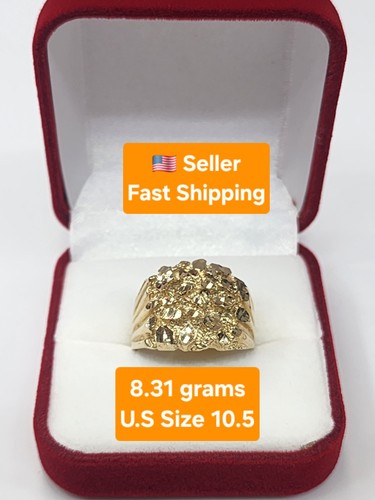 10k solid gold nugget men - nugget, men's
