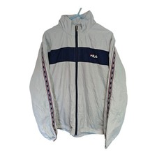 Fila Vintage Lightweight Windbreaker Track Jacket. Lined Medium Pit To Pit 22" 