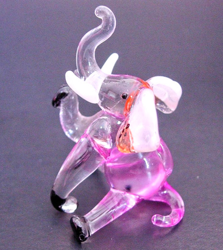 Tinted glass elephant - tinted, figurine