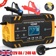 12V 24V Automatic Car Battery Charger Smart  Fast Charger Pulse Repair AGM/GEL