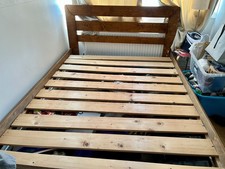 Modern Minimalist Wooden Kingsize Bed Frame From Warren Evans With Mattress