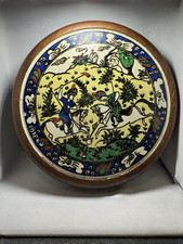 Antique Iznik PERSIAN Polo theme Hand Made Scenic Glazed Pottery Wall Tile