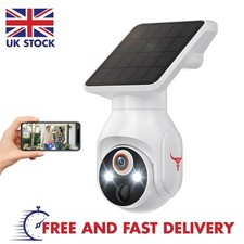 Solar Powered Wireless Security Camera Outdoor with 360° View, AI Human Detectio