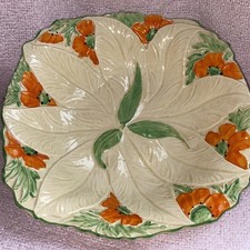 VINTAGE BURGESS BROS BURCROFT NO 6762 BOWL Square Dish Poppy Leaf 8.75”-9.50”
