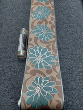 Teal Blue Floral Wallpaper