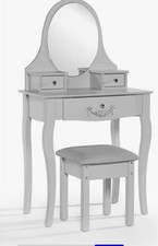 New In Box Shabby Chic Vintage Tradional Juliette Grey Dressing Table Set