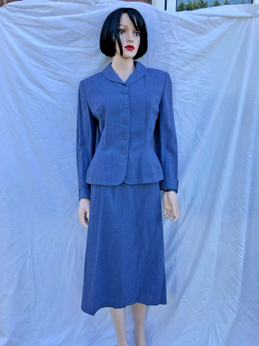 1940 blue wool womans - 1940's, two