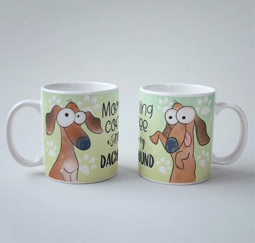 Funny dog mug morning coffee - funny, mug,