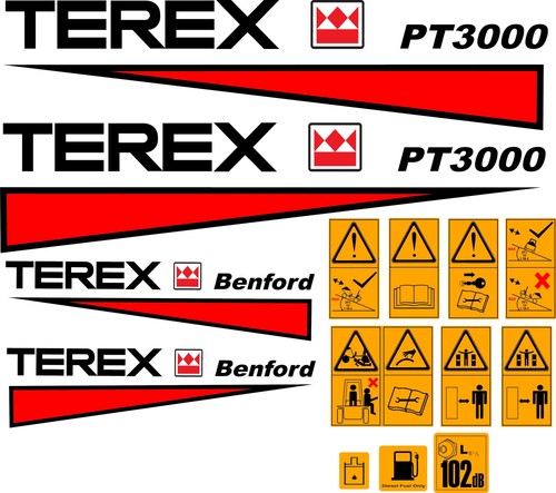 Terex pt3000 dumper decals - pt3000,
