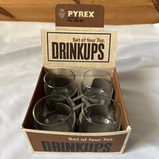 60s 70s Vintage Retro Kitsch Grey Pyrex & Plastic Holders Drinkup Cups Mugs