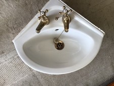 lecico corner cloakroom sink with 2 taps victorian syle