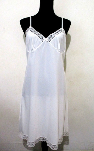 Vintage white nylon full slip - vintage,