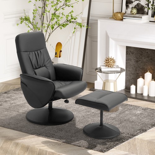 Swivel recliner with ottoman - with,